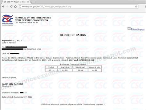 OCSERGS Verification of Rating: March 2018 Civil .